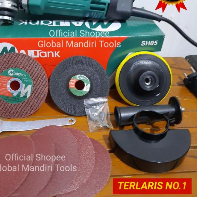 ✧ Paket Mesin Gerinda MAILTANK SH05 Bonus Mata Potong, Poles, Piringan Amplas, Amplas (5pcs) | BISA 