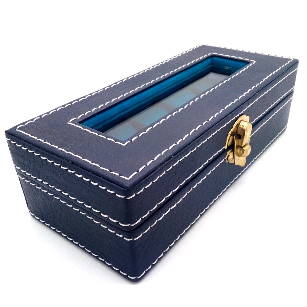 Kotak Box Cincin Batu Akik Kaca Jahit Tempat Penyimpanan Akik - isi 10 petak