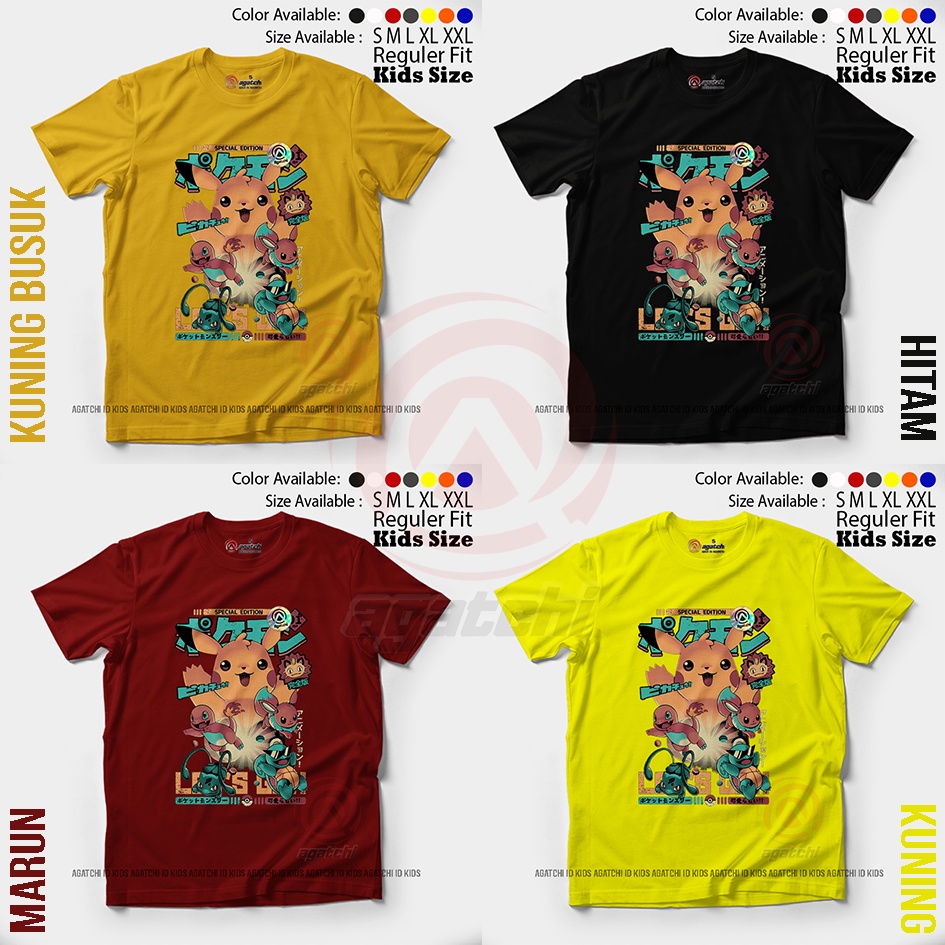 Baju Kaos Atasan Anak Laki - Laki Agatchi Motif Pikachu - Spesial Edition