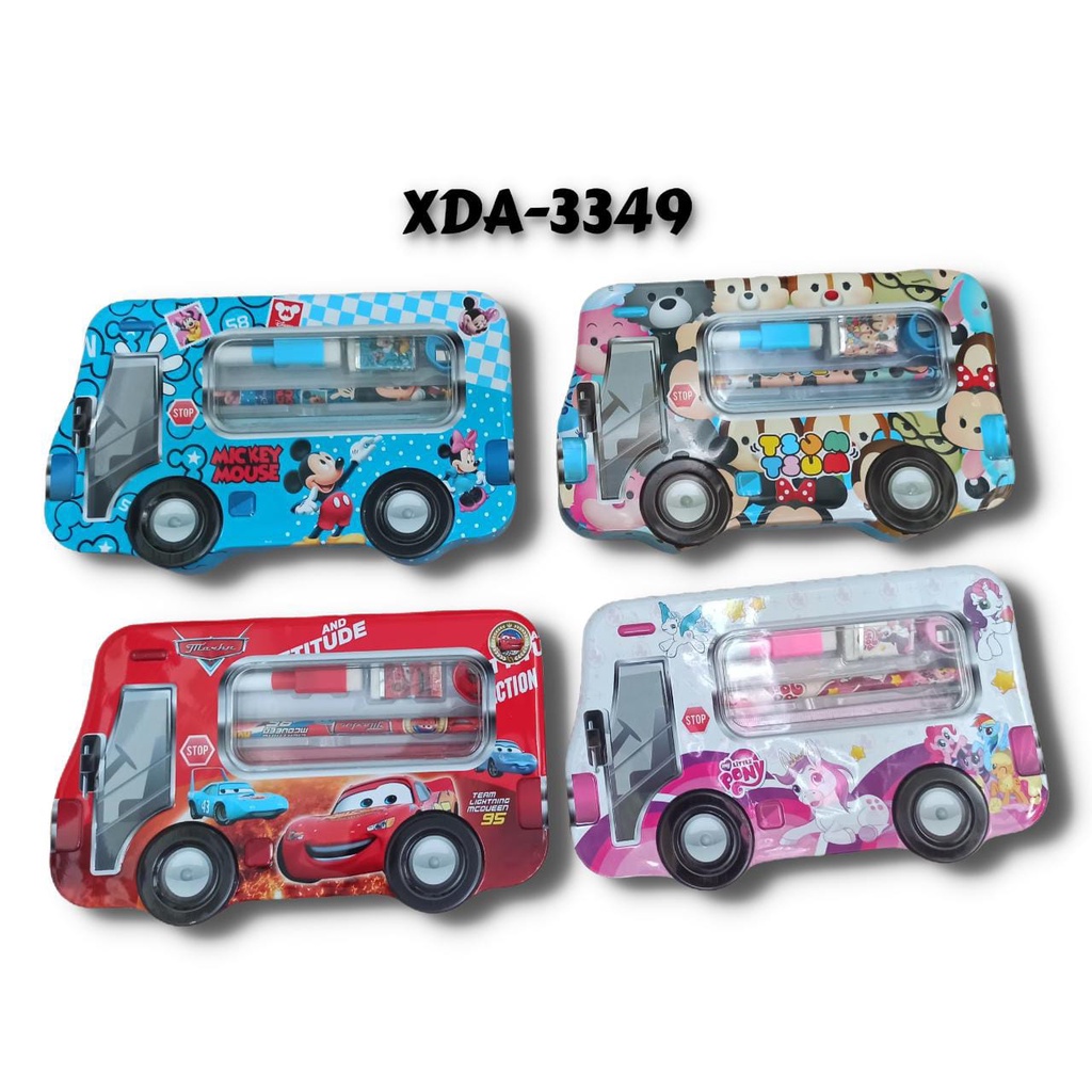 

Tempat Pensil Kaleng Mobil set stationery XDA-3349M + Whiteboard Tempat pensil kaleng papan tulis isi alat tulis model minibus semi jumbo