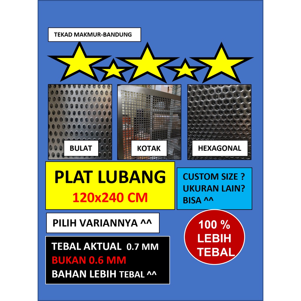 Plat 120x240 - Plat Besi Ram Speaker -  Ram Grill Plat Lubang