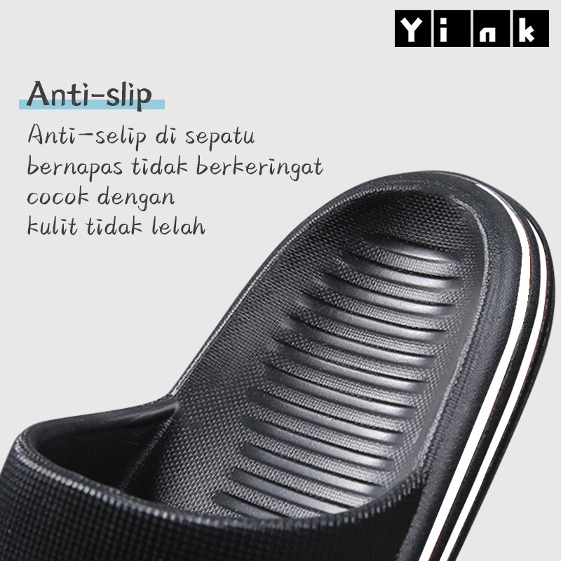 Yink Sandal Slop Dewasa Import Sendal Karet Wanita Jelly Sandal Rumah Murah Comfortable Nyaman Empuk Couple Kamar Mandi Premium Elastic EVA