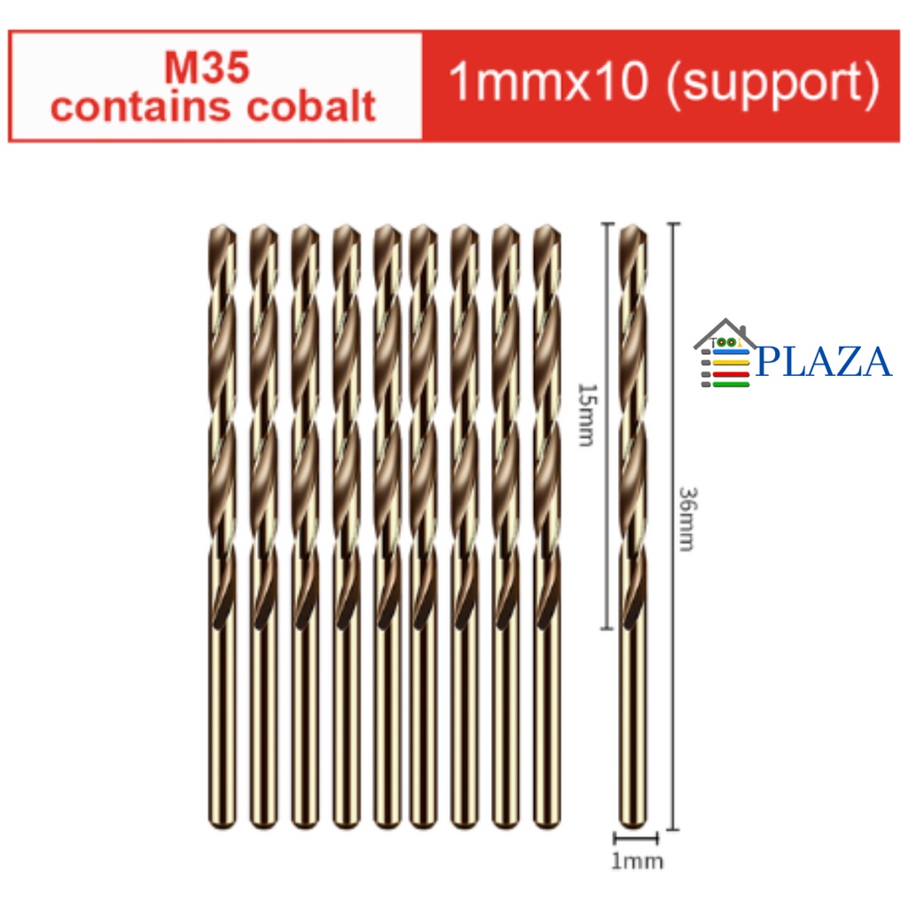 MATA BOR HSS COBALT BAJA M35 COBALT 1.0 MM ISI 10 PC HSS CO BAJA LURUS BESI