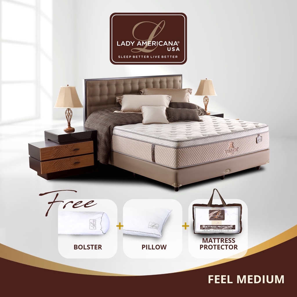 Kasur Springbed Lady Americana Viance ( Full Set  Sandaran St Louis )