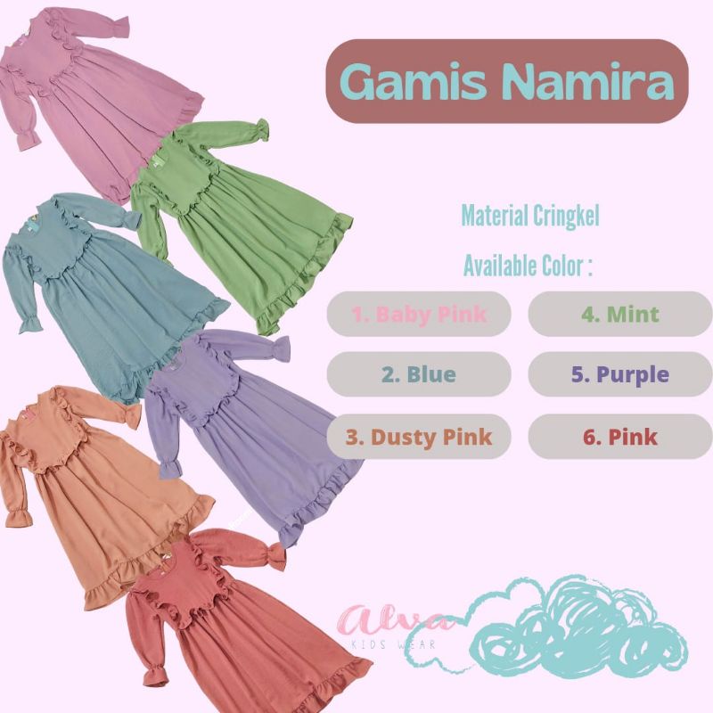 gamis anak namira crinkle