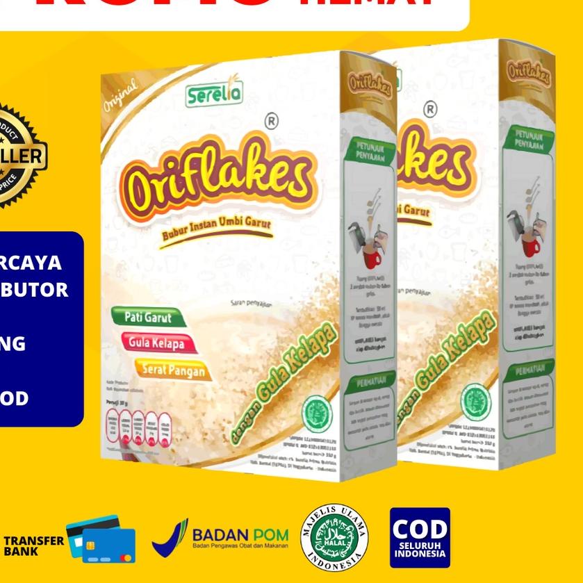 

➩ ORIFLAKES ORIGINAL Sereal Umbi Garut 350gram ☼