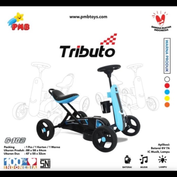 

Dijual Mainan Anak Gokart Mobil Aki PMB G102/ G-102 - Biru Diskon