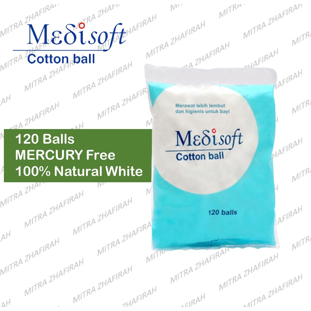 ✅MZ✅ MEDISOFT Cotton Ball 120pcs | Kapas Bola Medisoft isi 120