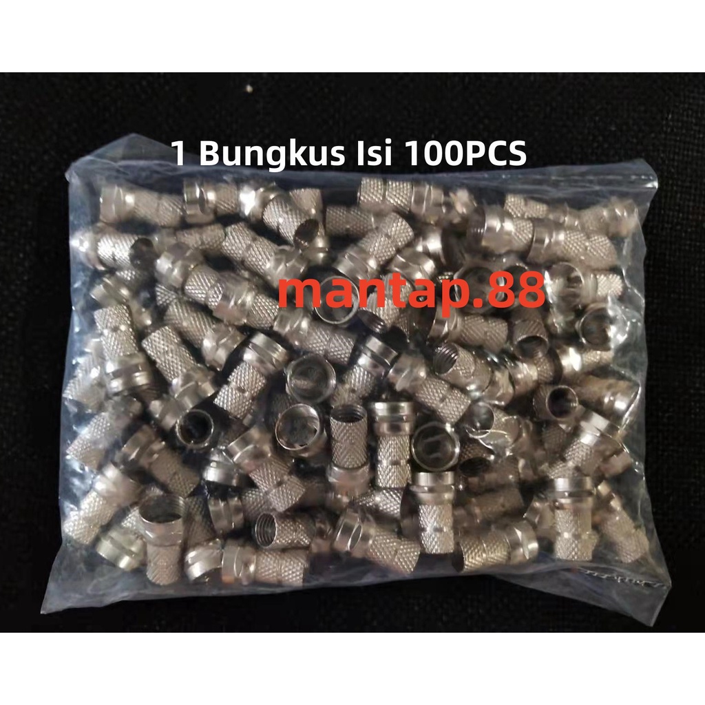 1 (Ada Karet) (18mm) Konektor F Drat RG6 / Connector Jack RG6  Antena/TV/Parabola Kualitas Bagus