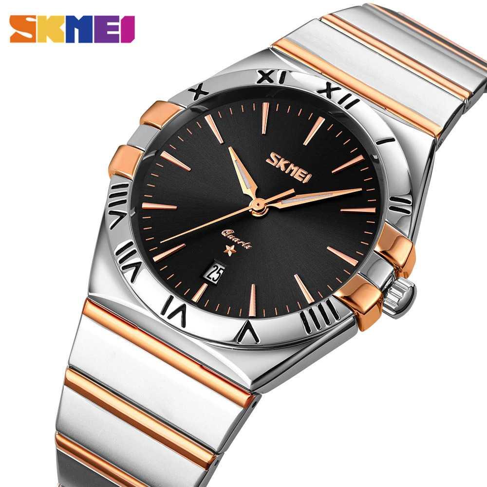 Original SKMEI Jam Tangan Analog Pria Strap Stainless Steel - 9257