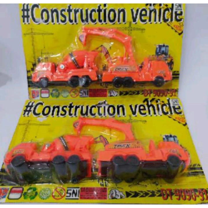 Mainan Anak Mobil Konstruksi Set isi 2 DT 9091 91 /Mainan Anak Truck Molen dan Bego