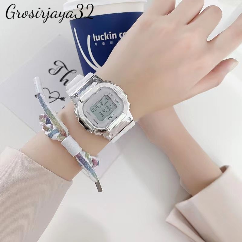 (GROSIRJAYA32) Jam Tangan Wanita Fritzy Single Display Waterproof Electronic Sports Square Leisure Digital Fashion Couple Outdoor Watches