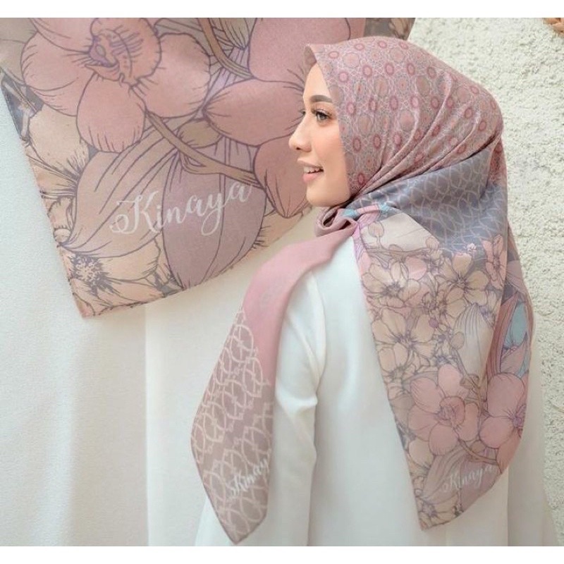 HIJAB SEGI EMPAT MOTIF VN SERIES WARNA TERBARU/KERUDUNG VOAL LASER CUT