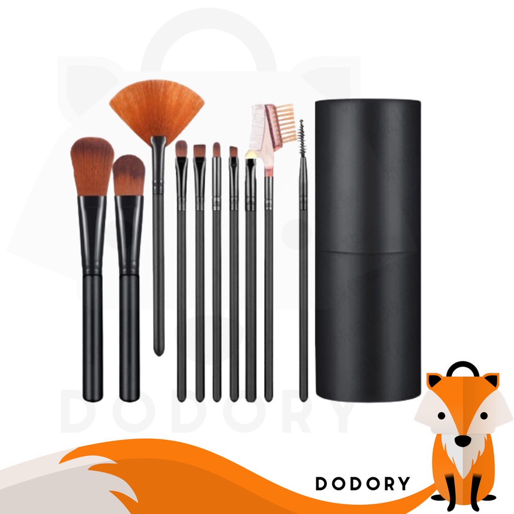 DODORY Kuas Tabung 10Pcs Kuas Maker Set Brush Make up Alat Makeup