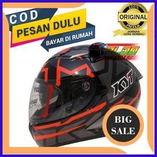 perkakas kyt falcon / helm kyt falcon 2 FASTER BLACK RED / helm full face sni 140ZZ3