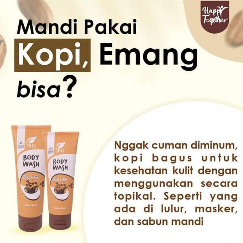 BODY WASH BLACK COFFEE SR12 / SABUN KOPI AMPUH MENGANGKAT SEL KULIT MATI / SABUN MANDI CAIR BPOM