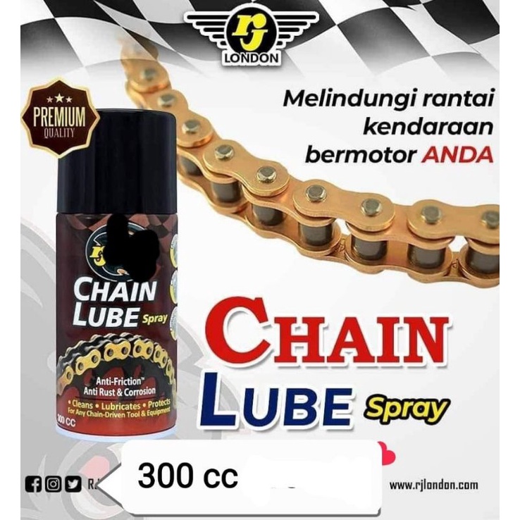 Jual CHAIN LUBE RJ LONDON SPRAY 300ML / PELUMAS RANTAI TERBAIK SEMUA