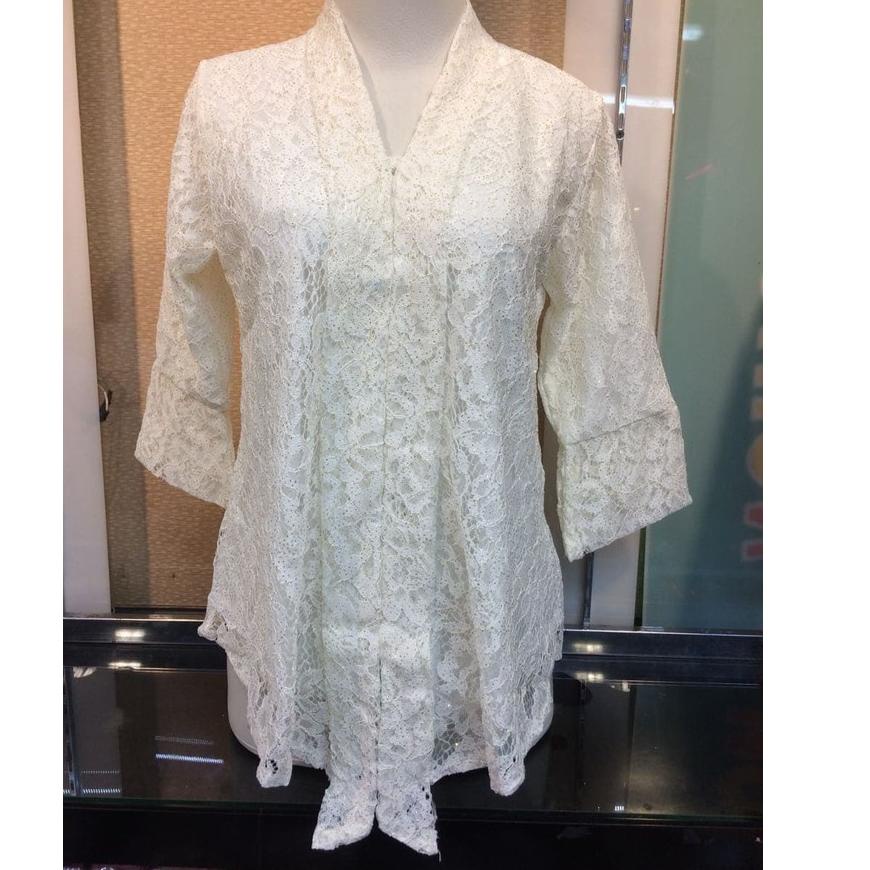 ➶ Kebaya Modern Atasan Floy Brukat Putih dan Lainnya ♜