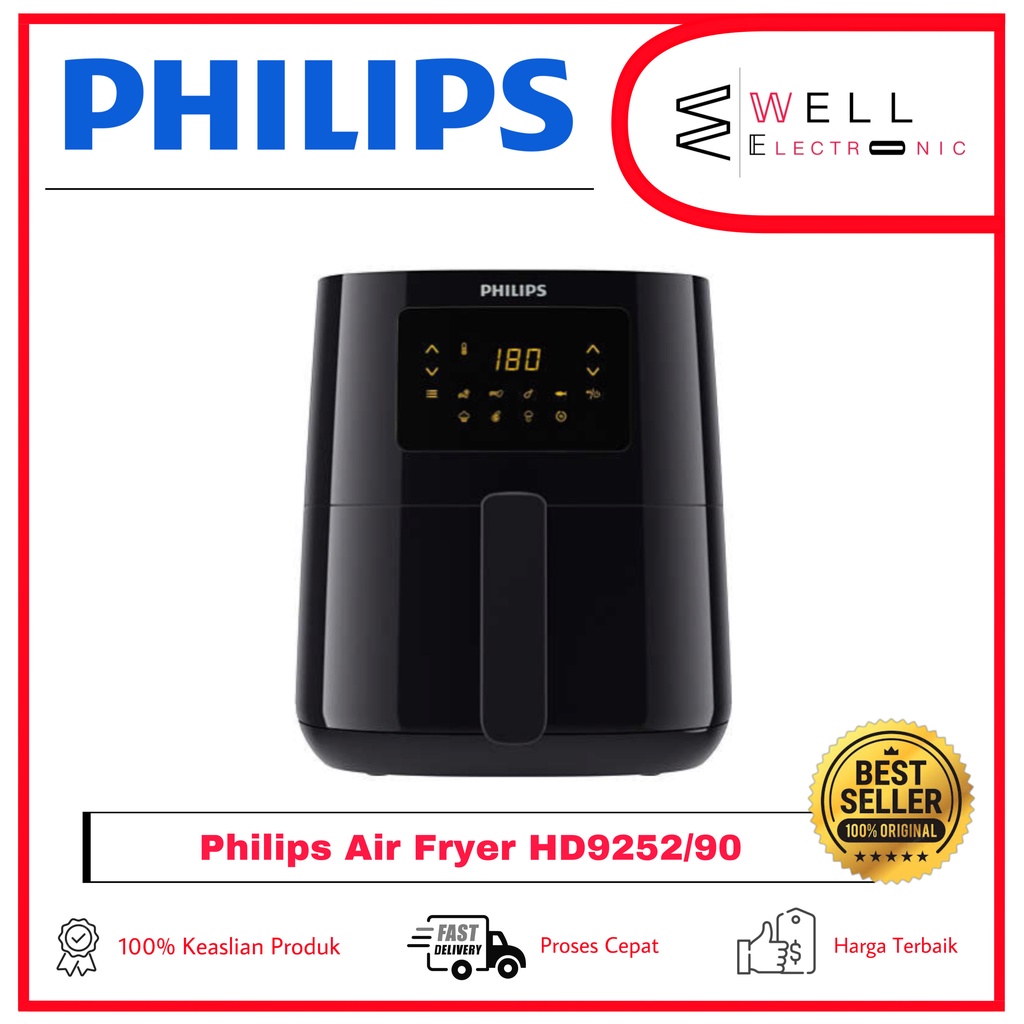 Philips Air Fryer Spectre HD9252/90 HD 9252 Digital Airfryer - Hitam