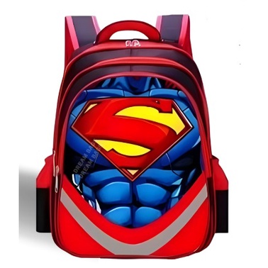 Tas Ransel Anak Laki Laki SD Kilap Karakter 2 sleting Captain America, Spiderman Batman Superman Ironman