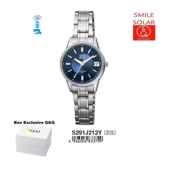 Jam Tangan Wanita Casual Business Rantai Stainless Steel Tanggal Analog Original Q&amp;Q QnQ QQ S291 S291J Series