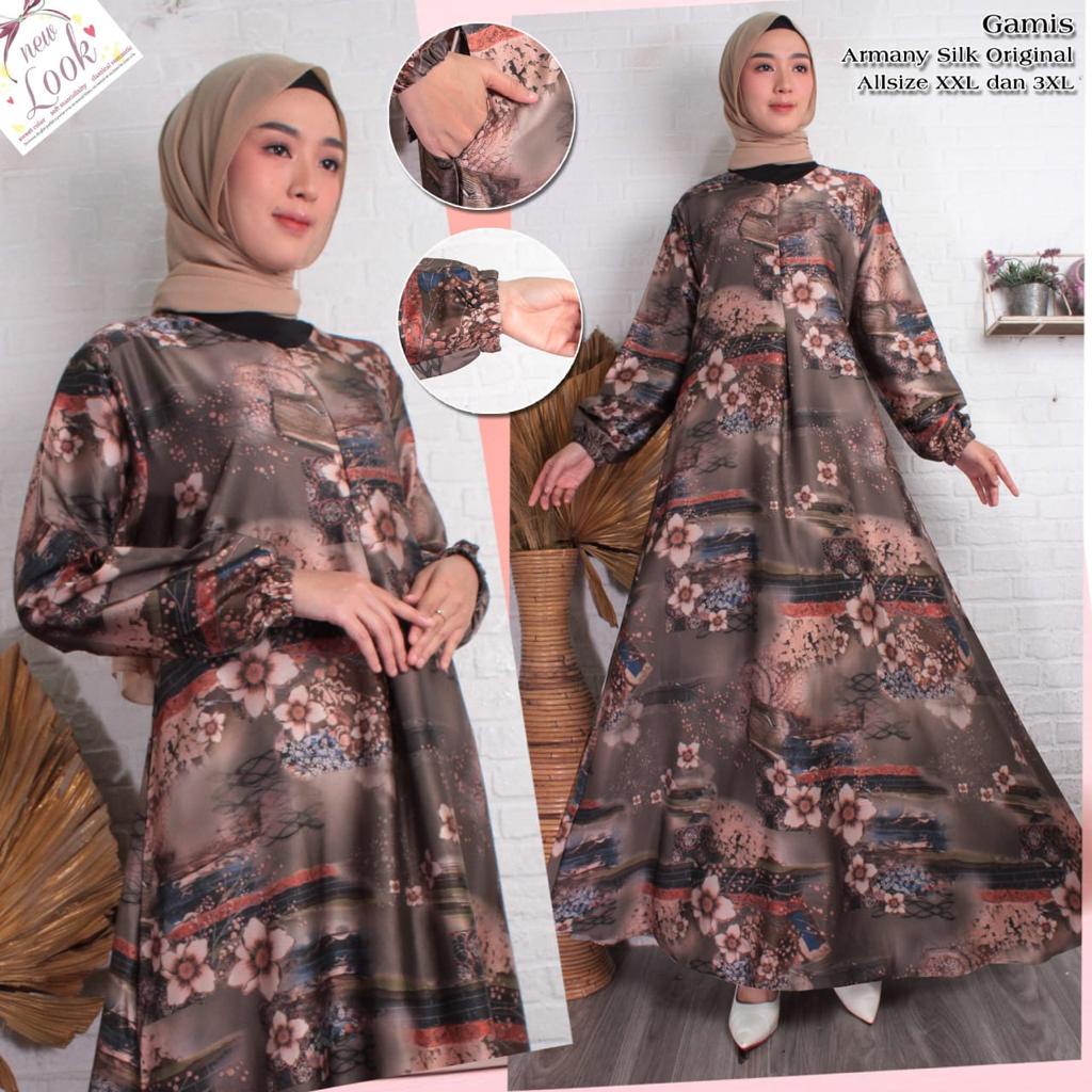 GAMIS ARMANI SILK PREMIUM TERBARU 2023 WANITA KEKINIAN//GAMIS WANITA MUSLIM JUMBO
