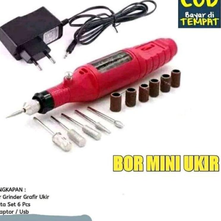 ❋ PROMO Mesin Mini Grinder Grafir Bor Potong Gerinda + adaptor DC ◊