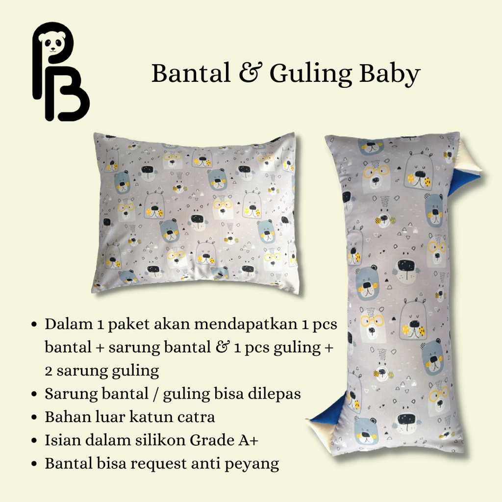 Precious Baby | Bantal Guling 2in1 Bayi Set Bundling | Paket Bundling Bantal Guling / Pillow Hug | Bantal dan Guling Anak | Baby Pillow and Bolster | Child Pillow and Bolster