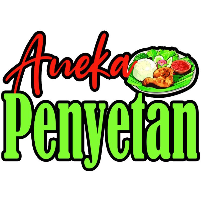 stiker kaca gerobak : aneka penyetan, aneka bakaran, aneka jajan pasar, aneka kue basah, aneka jus b