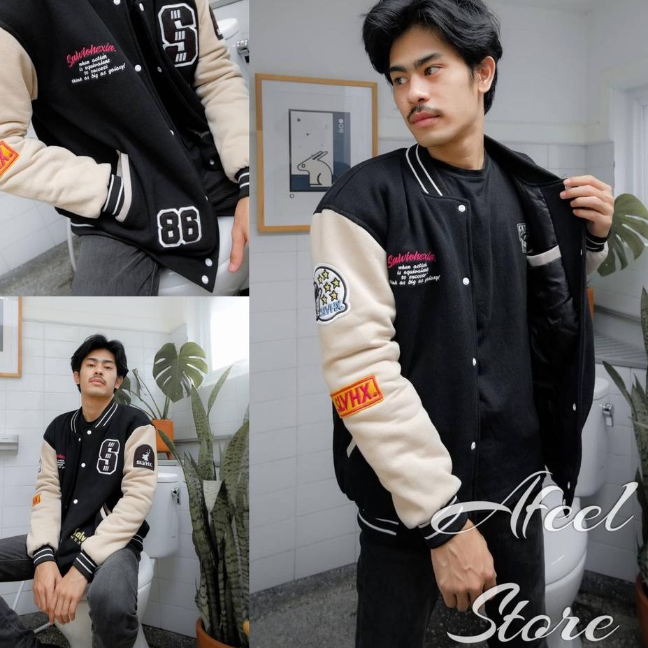 Terjamin  VARSITY JACKET - JAKET BASEBALL VARSITY - JAKET VARSITY SALVIO HEXIA - JAKET VARSITY TEBAL