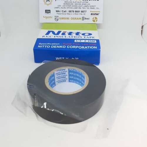 NITTO ISOLASI KABEL LISTRIK HITAM 3/4 INCH X 12 M