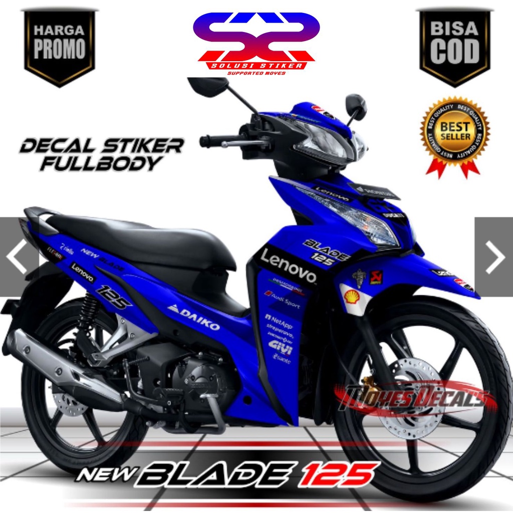 Stiker Decal Blad Motif Biru FullBody Decal Honda Blade 125 Full Body