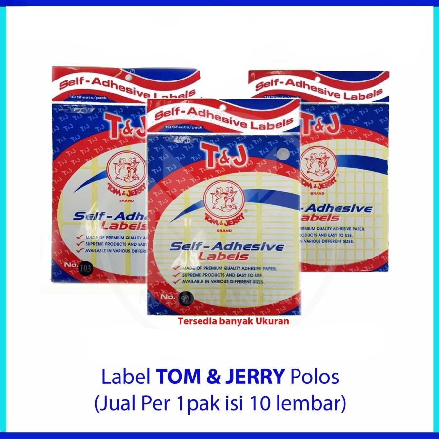 Label Tom &amp; Jerry Putih / Stiker TJ Nama Undangan