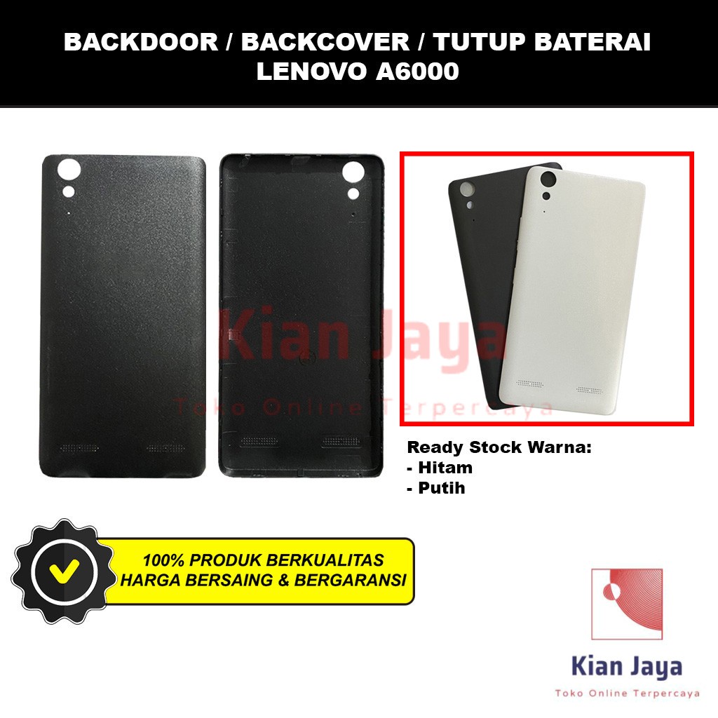 Backdoor Lenovo A6000 Back Cover Tutup Belakang Baterai Cassing Casing Backcase Original