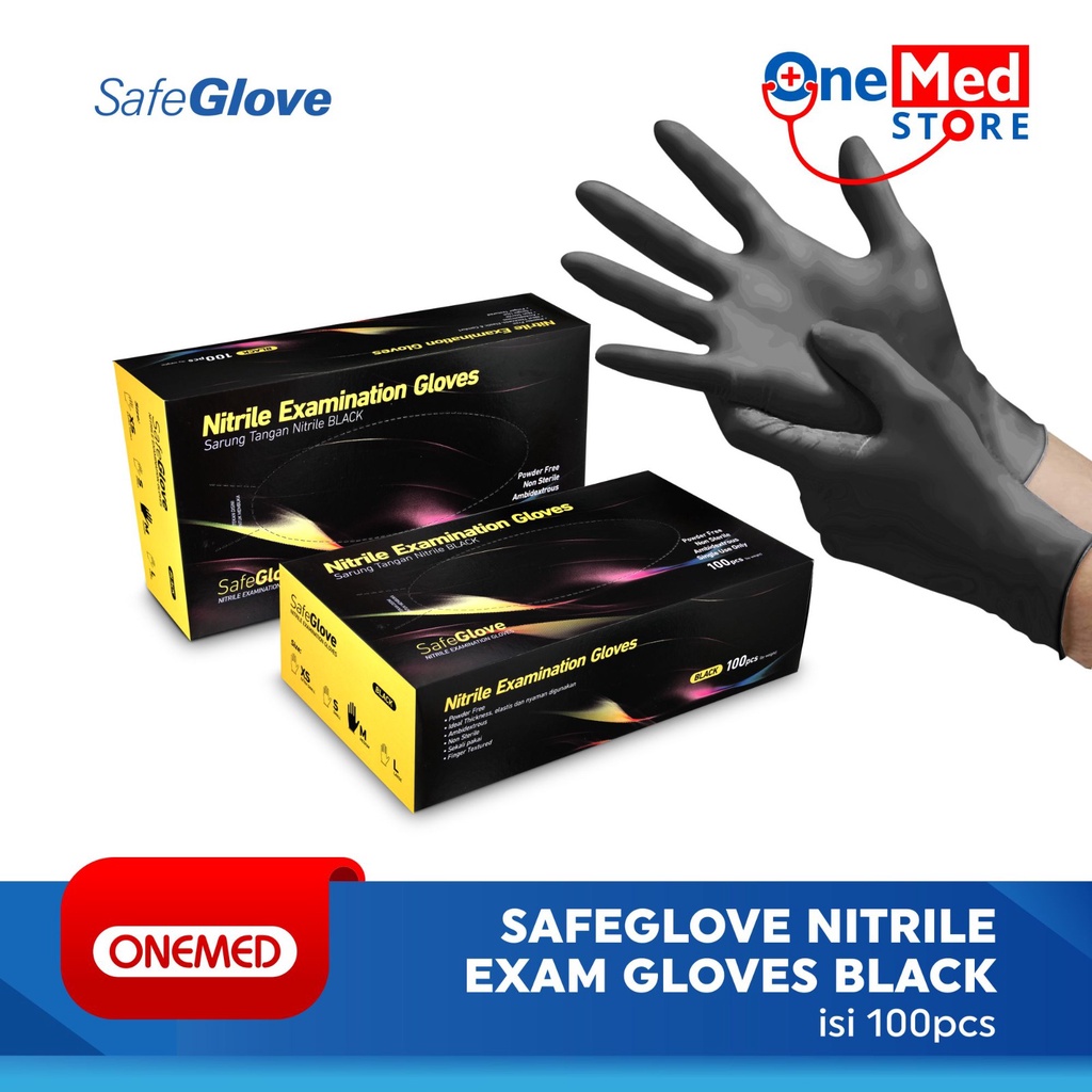 Safeglove Nitrile Black OneMed box 100pcs OJ