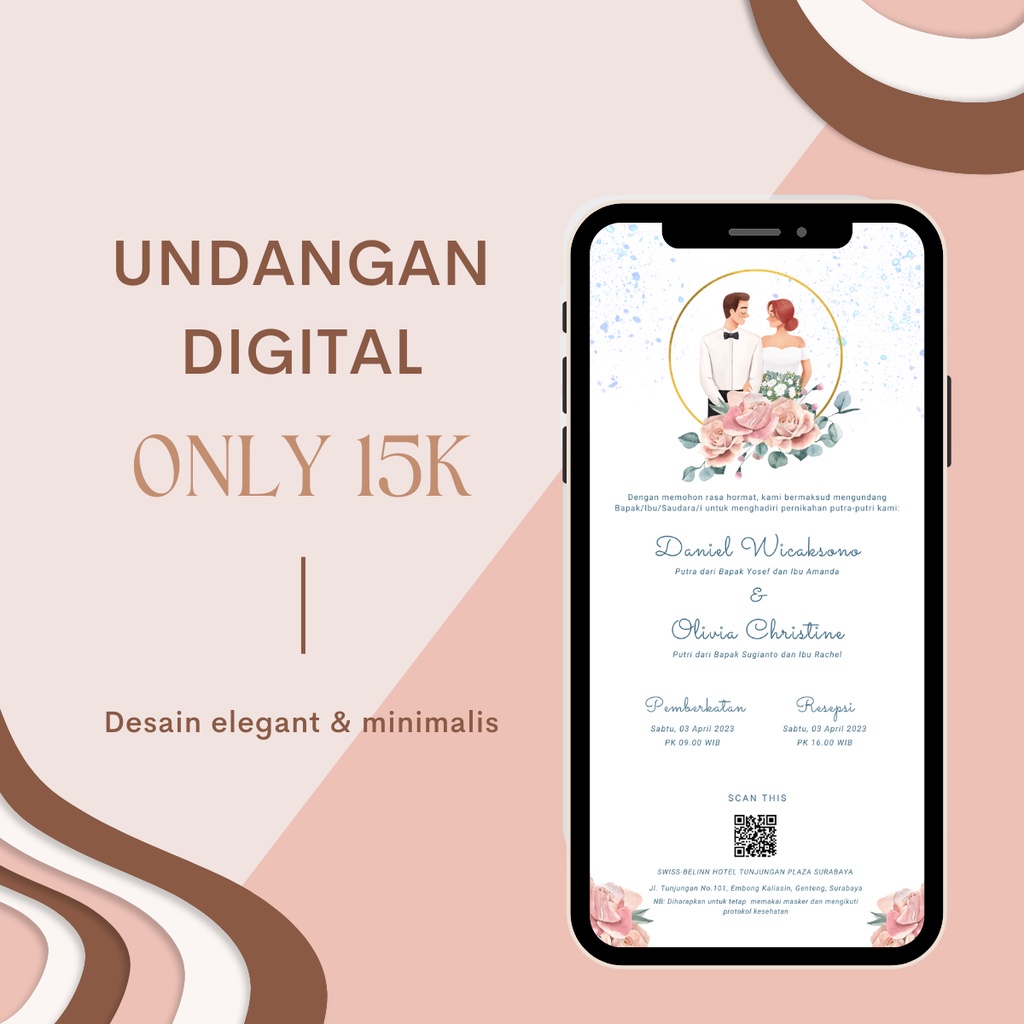 

Undangan Digital Pernikahan Bentuk Gambar Format JPEG Minimalis Elegan Design Mobile Tema 3