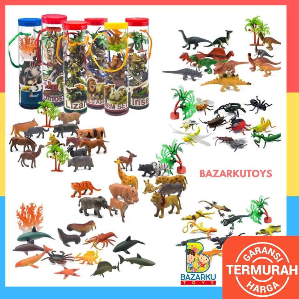 Miniatur Animal Miniatur Hewan Mainan Hewan Karet Set Mainan Dinosaurus Karet Mainan Binatang Karet 