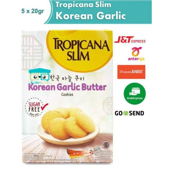 

7.7 STOK READY Tropicana Slim Korean Garlic Butter Cookies 100 gr Sugar Free Diet Keto Gula Biskuit