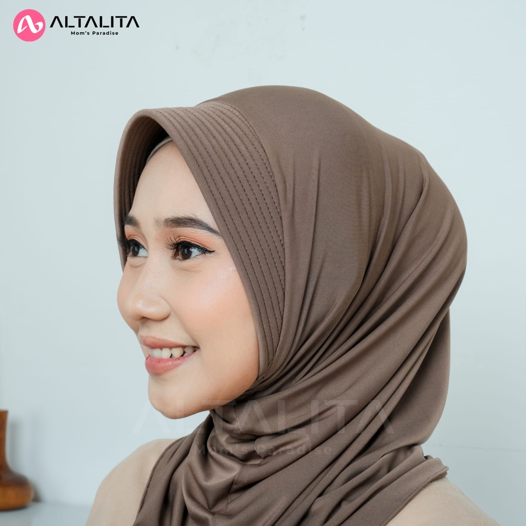 Altalita - Hijab Sport Nadira pet Kerudung Bergo Instan Ukuran S pet Tebal Bahan Jersey Polos Premium Cocok Untuk Olahraga Volly Futsal Senam dan Sehari-Hari