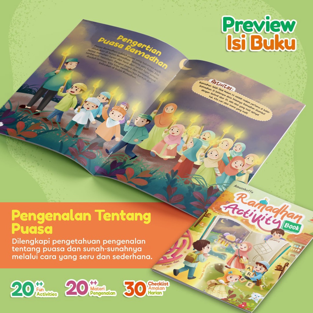 Paket Ramadhan For Kids 2in1 : Ramadhan Activity Book &amp; Fikih Ibadah Ramadhan + Bonus Buku Zikir Pagi Petang