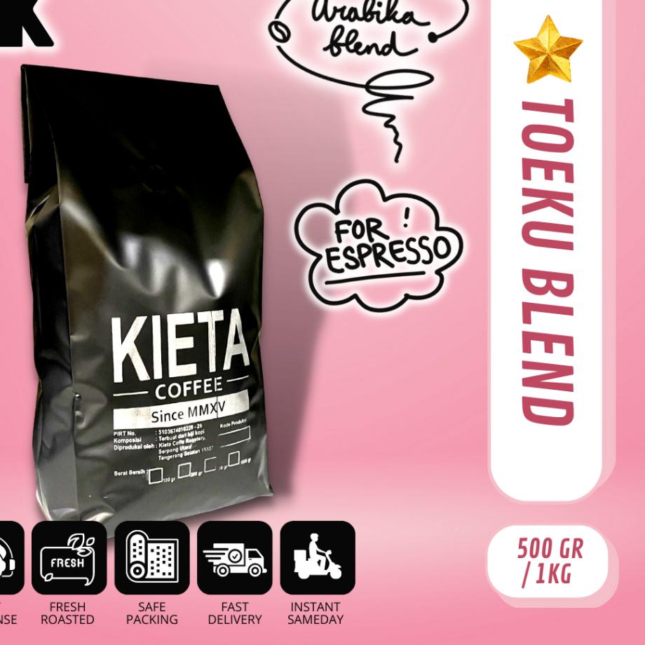 

☏ 1kg Biji Kopi TOEKU Blend 100% Arabika untuk Kopi Susu ✫
