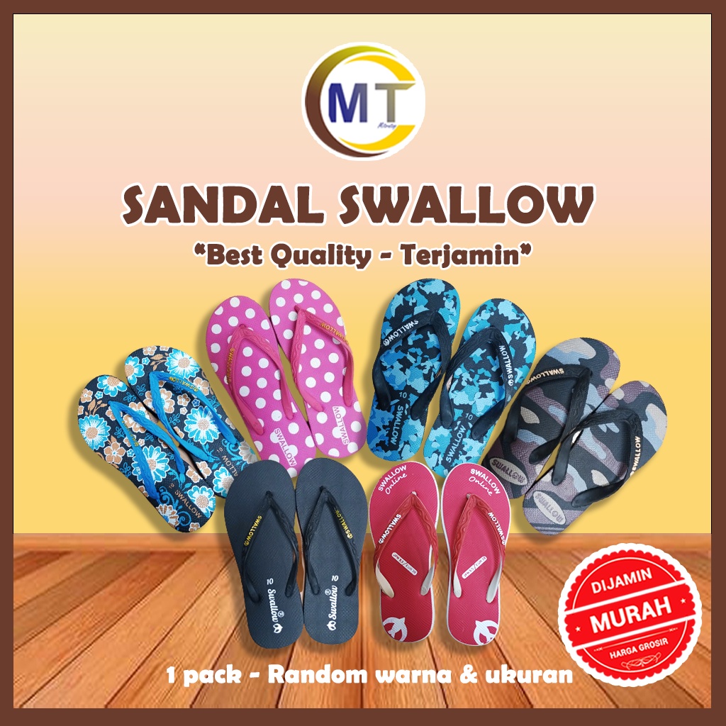 GROSIR Sandal Swallow Jepit  Polkadot Swallow Online MO2 Floral  Camo  Army Sandal Jepit Sandal Moti