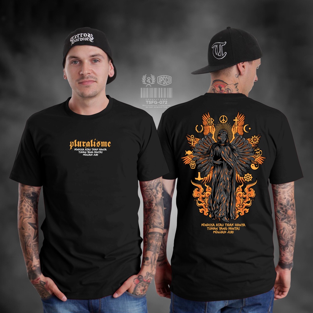 Baju Atasan Kaos Distro Pria Lengan Pendek Terbaru Keren 2022 Pluralisme Gusdur Baphomet