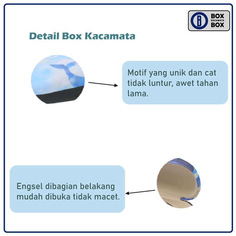 Box Tempat Kacamata Cepuk Magnet Motif Ikan Lucu Warna Pastel Free Lap Microfiber Motif Lucu Kokoh Terbaru