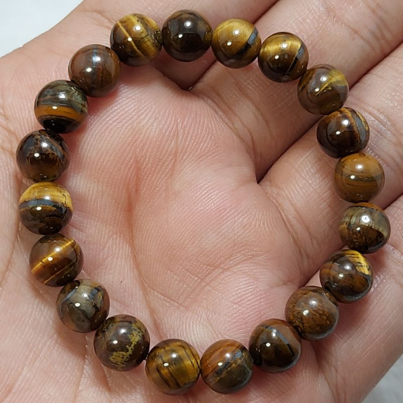 GELANG BATU TIGER EYE ASLI NATURAL KRISTAL HEALING
