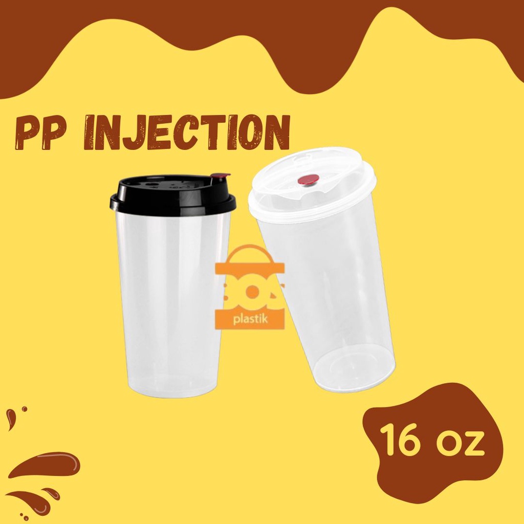 CUP PP INJECTION 16 Oz 500ml PER 25 PCS