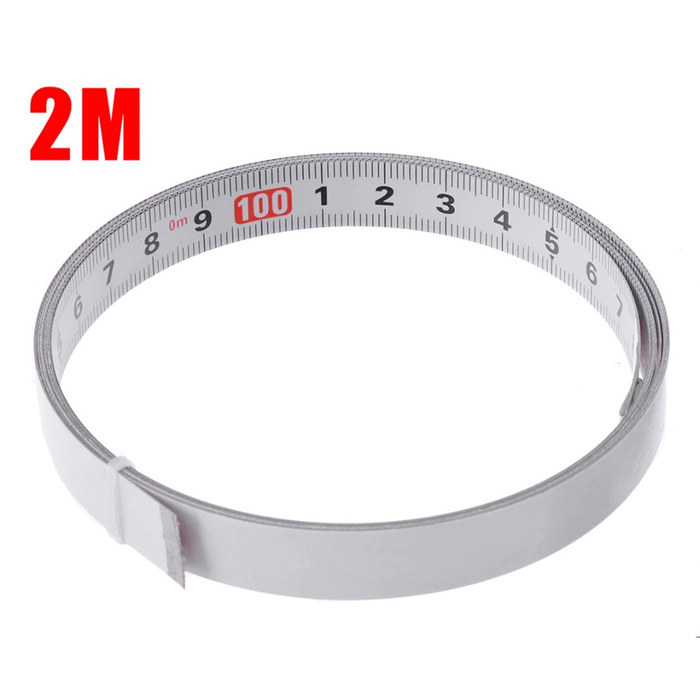 Mayitr Meteran Adhesive Scale Bar Steel Ruler 2 Meter - M003 - White