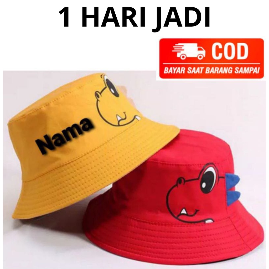 BUCKET DINO ANAK BISA BORDIR NAMA REQUEST NAMA CUSTOM NAMA BEBAS SUKA SUKA