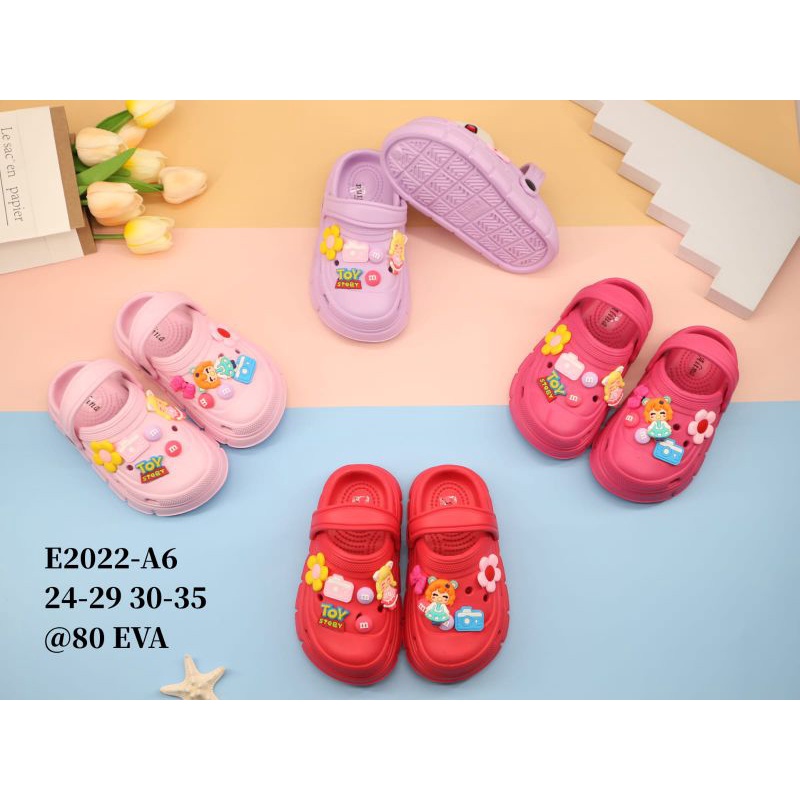 Sandal Baim Clog Anak Perempuan Jibbitz Toy Story Kamera Import 2022
