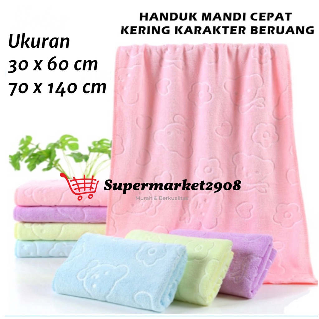 Handuk Microfiber Embos Beruang